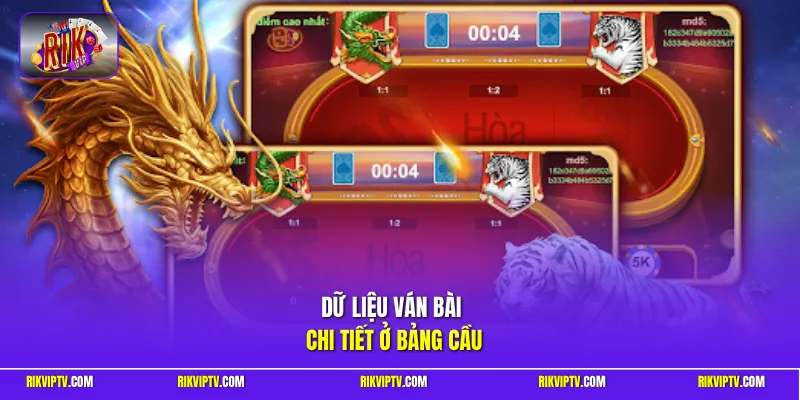 Dữ liệu ván bài chi tiết ở bảng cầu